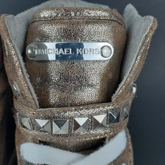 Michael Kors Studded High Top Sneaker Size 5 - Picture 8 of 15